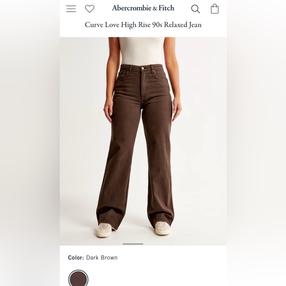 Brown Abercrombie jeans 26 LONG- high rise